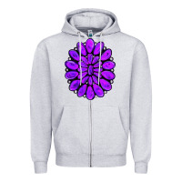 Heather Grey purple gemstone jewelny Zipper Hoodie - RanaPortraitStore