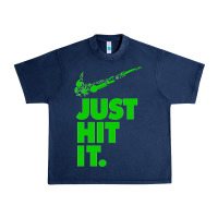 Navy Just Hit It Cannabis Weed Vintage Retro Design for Weed Lover Urban Heavy Tee - SnappyArt