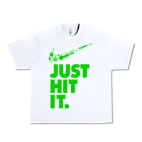 White Just Hit It Cannabis Weed Vintage Retro Design for Weed Lover Urban Heavy Tee - SnappyArt