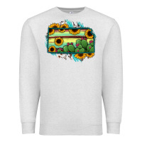 Oatmeal Heather Kansas map sunflower catus serape Premium Sweatshirt - RanaPortraitStore