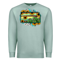 Seafoam Kansas map sunflower catus serape Premium Sweatshirt - RanaPortraitStore