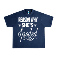 Navy the reason she is spoiled couples matching set valentines t shirt Urban Heavy Tee - SnappyArt