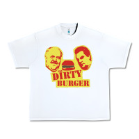 White Dirty Burger Urban Heavy Tee - SnappyArt