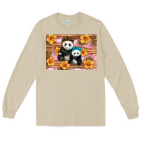 Mushroom Mama Panda And Baby Panda Long Sleeve Tee - Artiststas