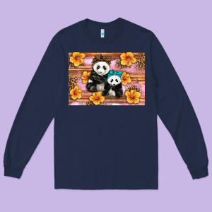Mama Panda And Baby Panda Long Sleeve Tee Designed By Artiststas