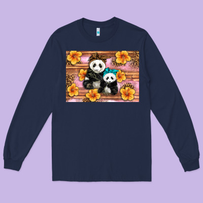 Mama Panda And Baby Panda Long Sleeve Tee Designed By Artiststas