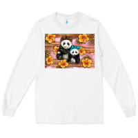 White Mama Panda And Baby Panda Long Sleeve Tee - Artiststas