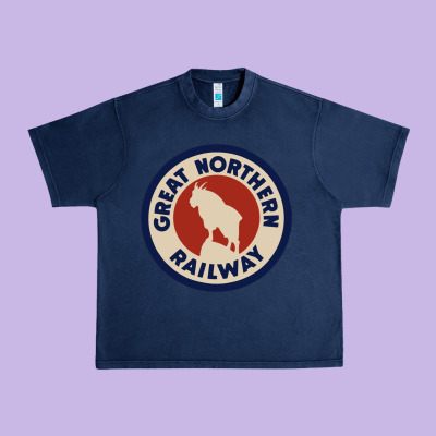 Great Northern Railroad Urban Heavy Tee Designed By Snappyart