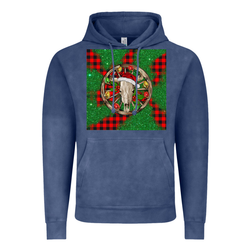 Christmas Bull Skull Vintage Hoodie by BarkalooDesign | Teevron