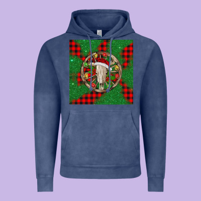 Christmas Bull Skull Vintage Hoodie Designed By Barkaloodesign