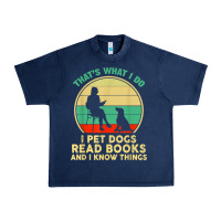 Navy that what i do i pet dogs read books and i know things t shirt Urban Heavy Tee - SnappyArt
