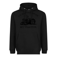 Black I D Rather Be On My Tractor Heavyweight Hoodie - Bettercallsaul