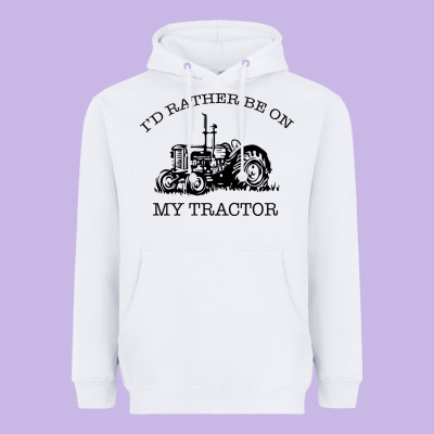 I D Rather Be On My Tractor Heavyweight Hoodie Designed By Bettercallsaul