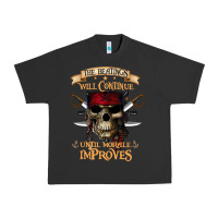 Pigment Black pirate the beatings will continue until morale improves Urban Heavy Tee - SnappyArt