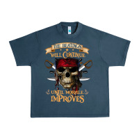Midnight Navy pirate the beatings will continue until morale improves Urban Heavy Tee - SnappyArt