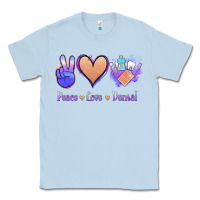 Dusty Blue Peace Love Dental Classic Tee - Jasminsmagicworld