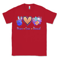 Red Peace Love Dental Classic Tee - Jasminsmagicworld