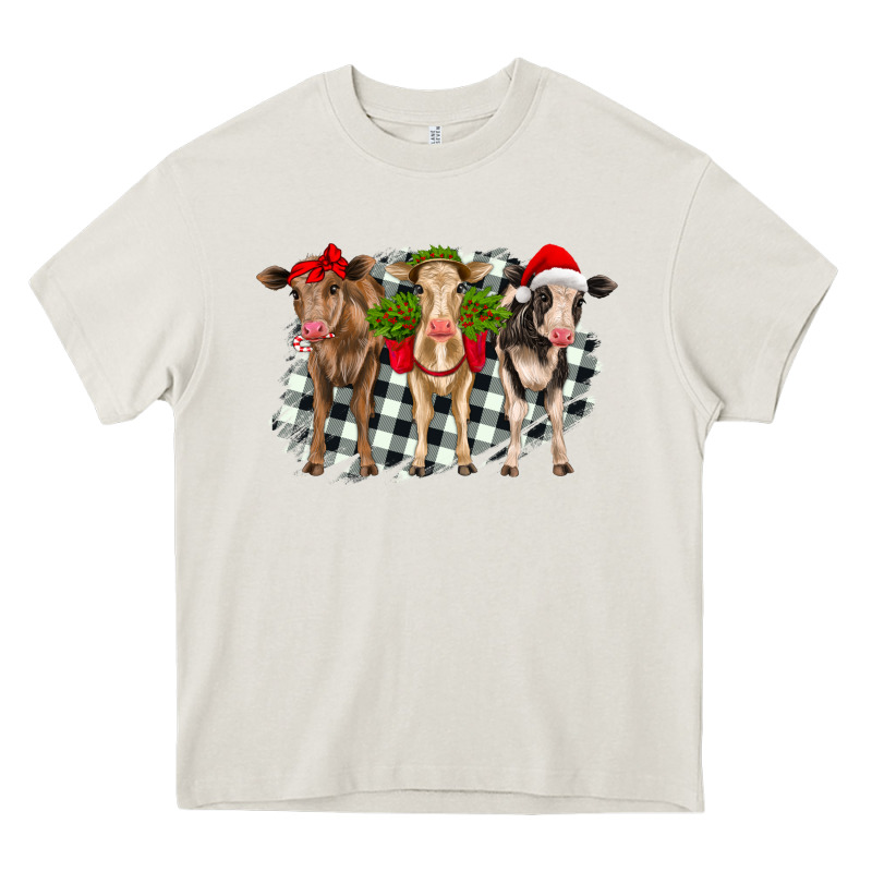 Christmas Heifers Front View Heavy Core Tee by RanaPortraitStore | Teevron