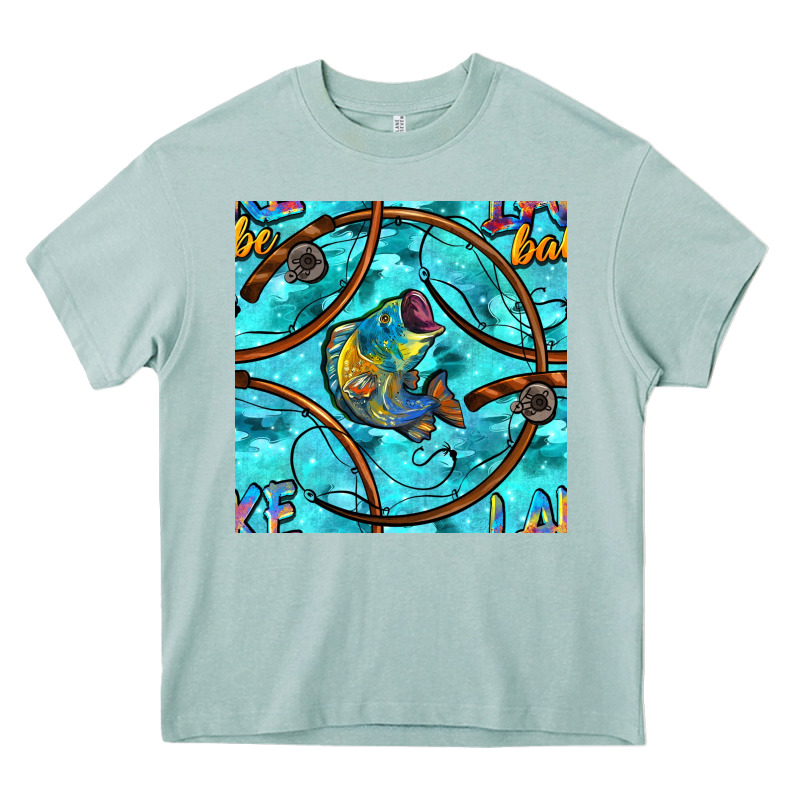 Lake Babe And Fish With Camouflage Seamless Pattern Heavy Core Tee by BundleAndBundleShop | Teevron