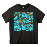 Asphalt Lake Babe And Fish With Camouflage Seamless Pattern Heavy Core Tee - BundleAndBundleShop