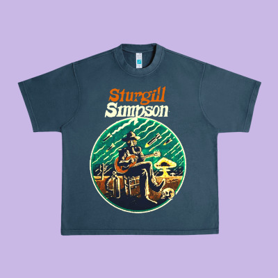 Sturgill Simpson Retro Urban Heavy Tee Designed By Snappyart