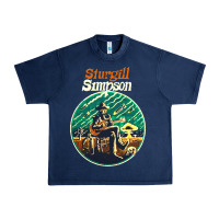 Navy sturgill simpson retro Urban Heavy Tee - SnappyArt