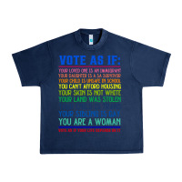 Navy Vote As If Your Life Depends On It Human Rights Urban Heavy Tee - SnappyArt
