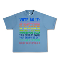 Pebble Blue Vote As If Your Life Depends On It Human Rights Urban Heavy Tee - SnappyArt