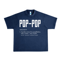 Navy Pop Pop Gifts Grandpa Fathers Day Pop-Pop Urban Heavy Tee - SnappyArt