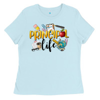 Baby Blue Principal Life Ladies Tee - LillyAllenDesigns