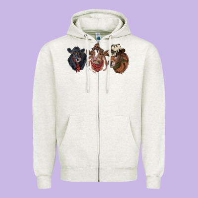 Hangin With My Heifers Zipper Hoodie Designed By Ranaportraitstore