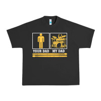 Pigment Black mens my dad is a drummer your dad not drum player father's day t shirt Urban Heavy Tee - SnappyArt