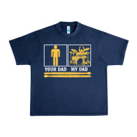 Navy mens my dad is a drummer your dad not drum player father's day t shirt Urban Heavy Tee - SnappyArt