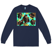 Navy Monkey bananas kid's bottle Long Sleeve Tee - Artiststas