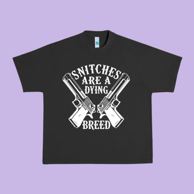 Snitches Are A Dying Breed Motorcycle Biker Gun Urban Heavy Tee Designed By Snappyart
