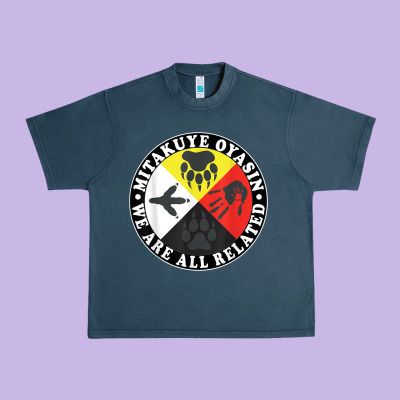 Native American Medicine Wheel, Mitakuye Oyasin T Shirt Urban Heavy Tee Designed By Snappyart