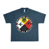 Midnight Navy native american medicine wheel, mitakuye oyasin t shirt Urban Heavy Tee - SnappyArt