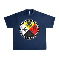 Navy native american medicine wheel, mitakuye oyasin t shirt Urban Heavy Tee - SnappyArt