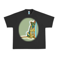 Pigment Black German Shepherd isolated on whot. Urban Heavy Tee - SnappyArt