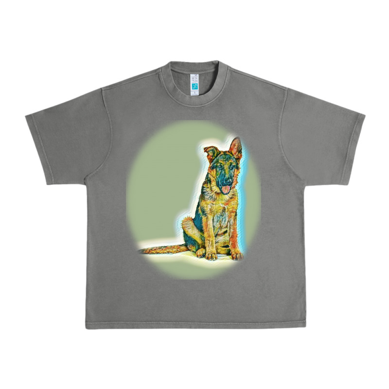 German Shepherd Isolated On Whot. Urban Heavy Tee by SnappyArt | Teevron