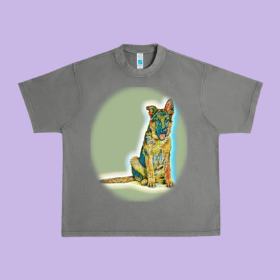 German Shepherd Isolated On Whot. Urban Heavy Tee Designed By Snappyart