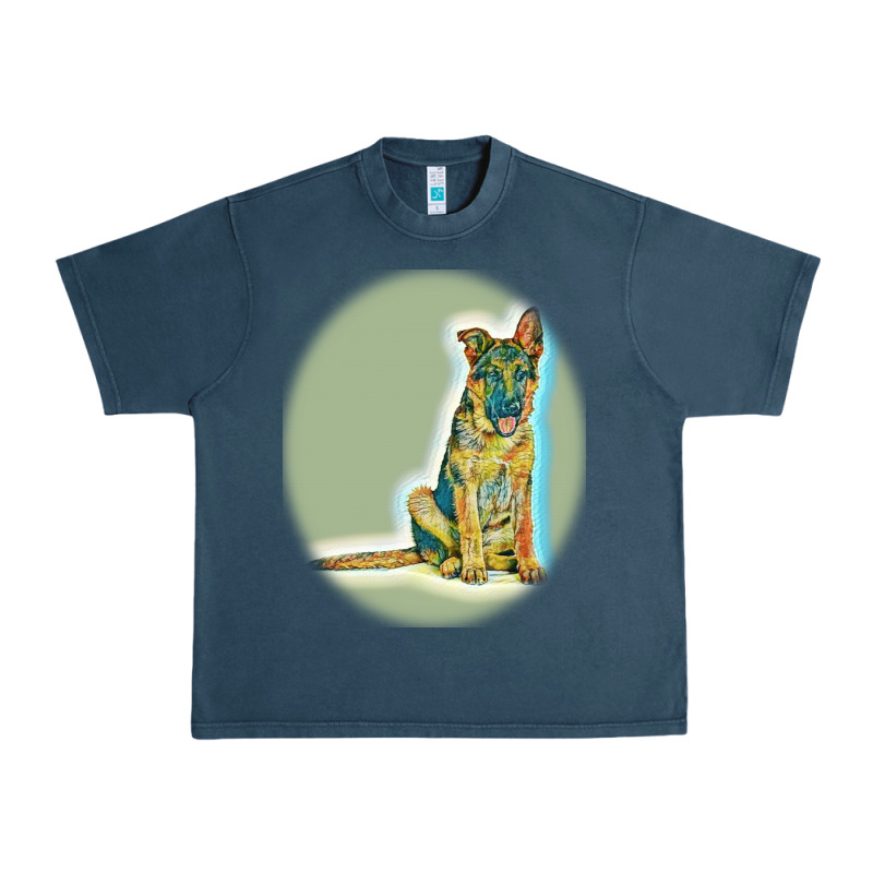 German Shepherd Isolated On Whot. Urban Heavy Tee by SnappyArt | Teevron