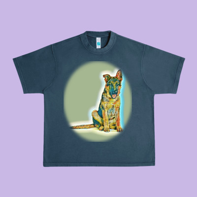 German Shepherd Isolated On Whot. Urban Heavy Tee Designed By Snappyart
