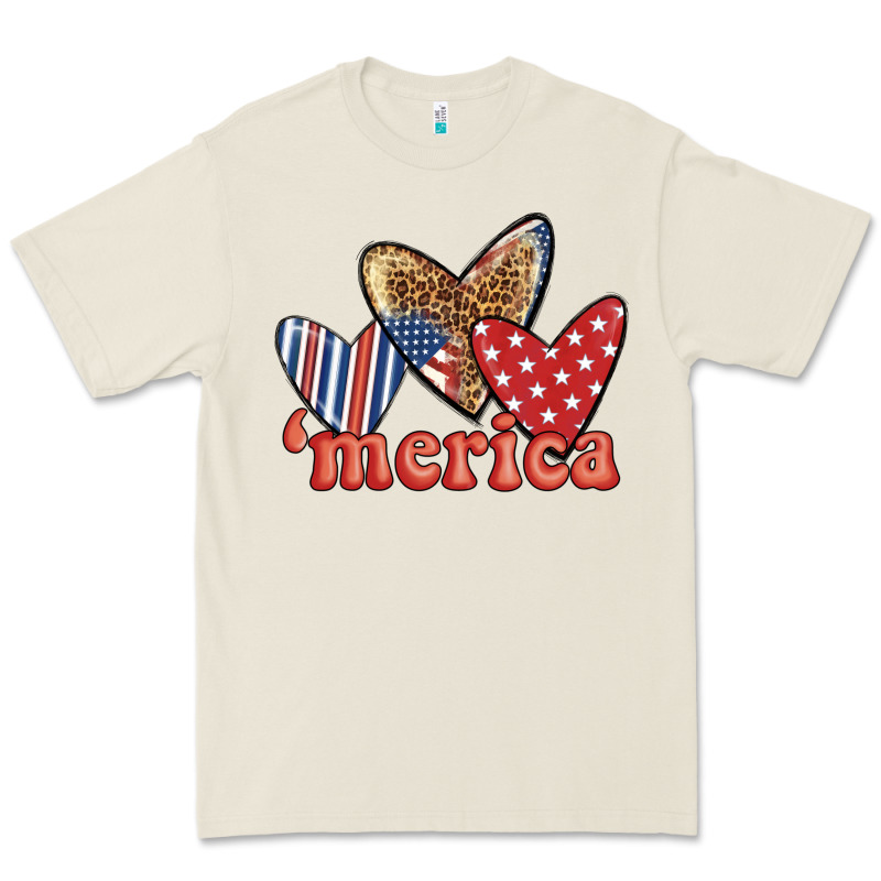Merica 4th Of July Hearts Premium Tee by BundleAndBundleShop | Teevron