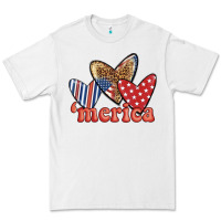 White merica 4th of july hearts Premium Tee - BundleAndBundleShop