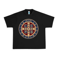 Black Saint Benedict Medal 1 Urban Heavy Tee - SnappyArt