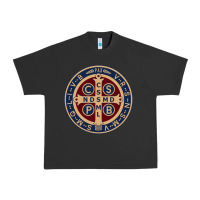 Pigment Black Saint Benedict Medal 1 Urban Heavy Tee - SnappyArt