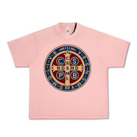 Salmon Saint Benedict Medal 1 Urban Heavy Tee - SnappyArt