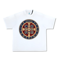 White Saint Benedict Medal 1 Urban Heavy Tee - SnappyArt