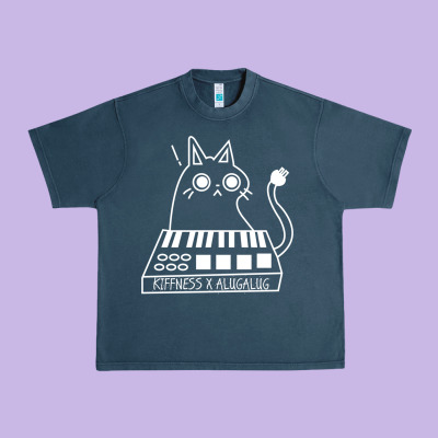 The Kiffness X Alugalug White Cat Classic Urban Heavy Tee Designed By Snappyart